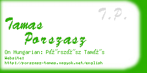 tamas porszasz business card